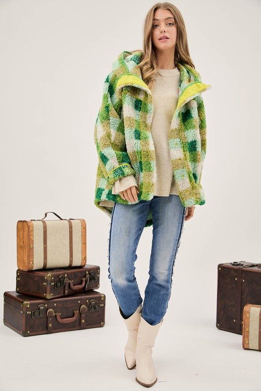 Women's Casual Plaid Back Relaxed Jacket