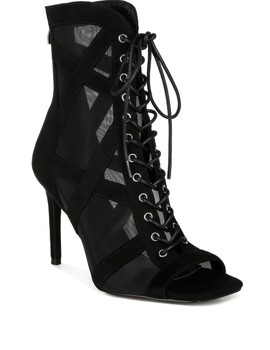 Anarki Mesh Lace-Up Ankle Boots