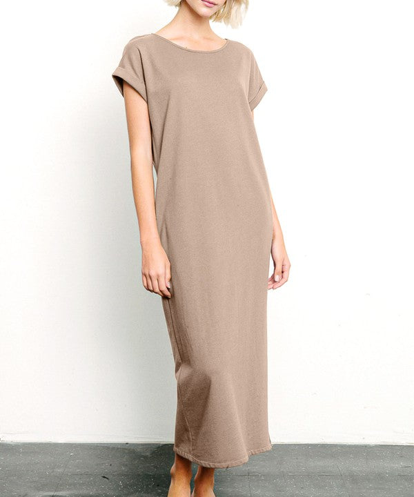 Women's Oversized Organic Hemp Side Slit Maxi Dress