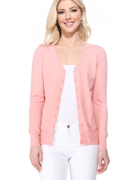 Women's V-Neck Button Down Knit Cardigan Sweater