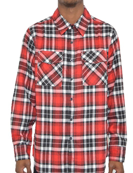 Men's Regular Fit Checker Plaid Flannel Shirt