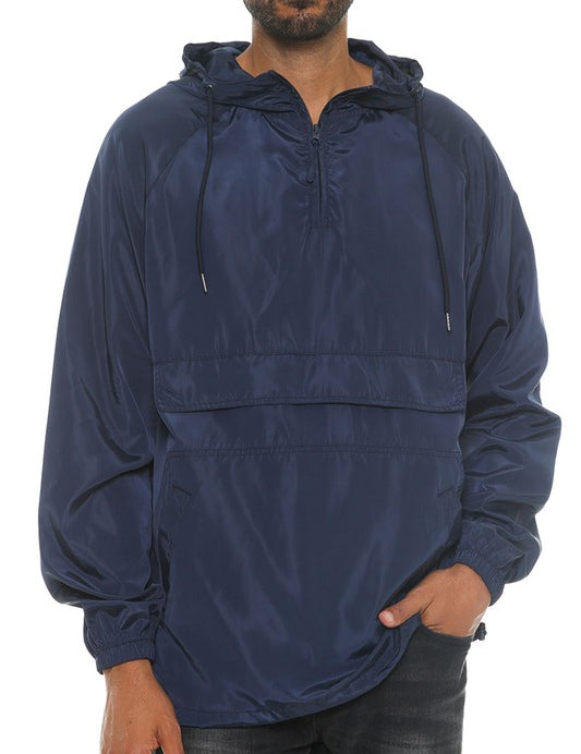 Men's Color Block Windbreaker Anorak Jacket