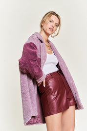 Women's Oversized Colorblock Sherpa Jacket