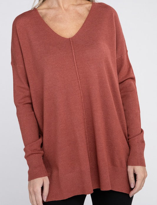 Garment Dyed Front Seam Sweater