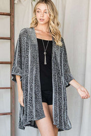 Women's Metallic Animal Print Kimono