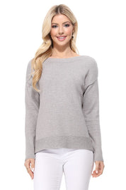 Women's Silky Soft Stretch Boat Neck Sweater Top