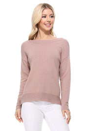 Women's Silky Soft Stretch Boat Neck Sweater Top