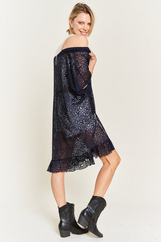 Women's Lace Ruffle Kimono