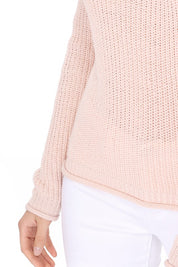 Women's Lightweight Waffle Knit Long Sleeve Sweater Top