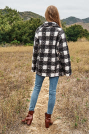 Women's Double Breasted Fuzzy Boucle Coat Jacket