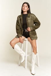 Women's Oversized Faux Fur Suede Jacket