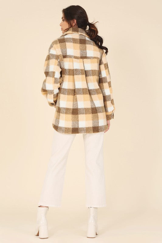 Women's Plaid Sherpa Jacket