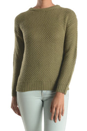 Women's Cozy Honeycomb Stitch Pullover Sweater with Elbow Patches