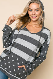 Women's Polka Dot Stripe Mix Sweatshirts