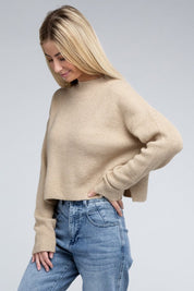 Women's Relaxed Fit Mock Neck Pullover