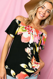 Women's Floral Off Shoulder Top