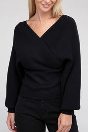 Women's Viscose Cross Wrap Pullover Sweater