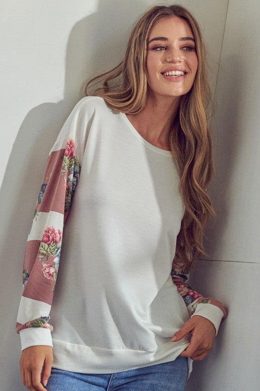 Women's Casual Floral Mix Sweatshirt