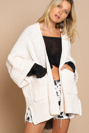 Women's Oversized Long Sleeve Pocket Cardigan