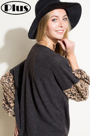 Women's Animal Print Long Sleeve Loose Fit Top