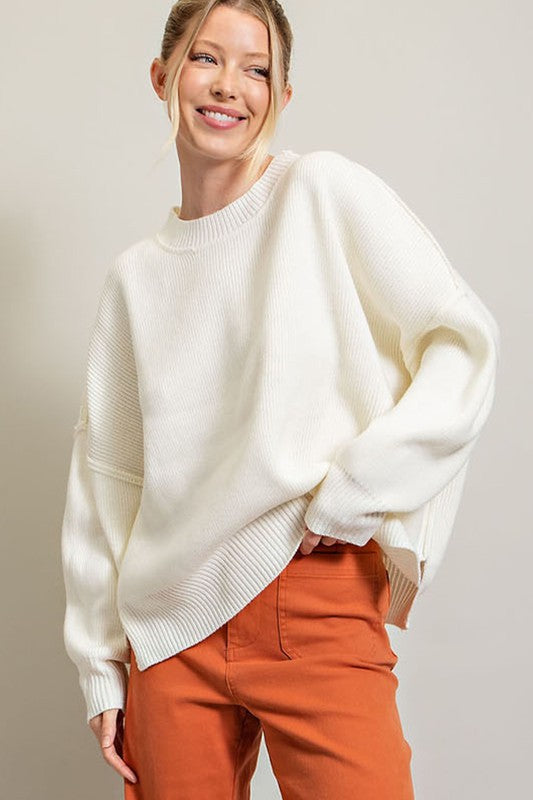 Women's Oversized Ribbed Pullover Sweater