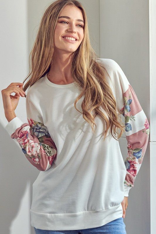 Women's Casual Floral Mix Sweatshirt