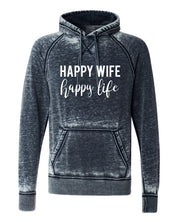 Women's Vintage Hoodie - Happy Wife Happy Life Sweatshirt