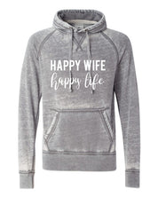 Women's Vintage Hoodie - Happy Wife Happy Life Sweatshirt