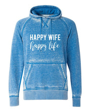 Women's Vintage Hoodie with Happy Wife Design