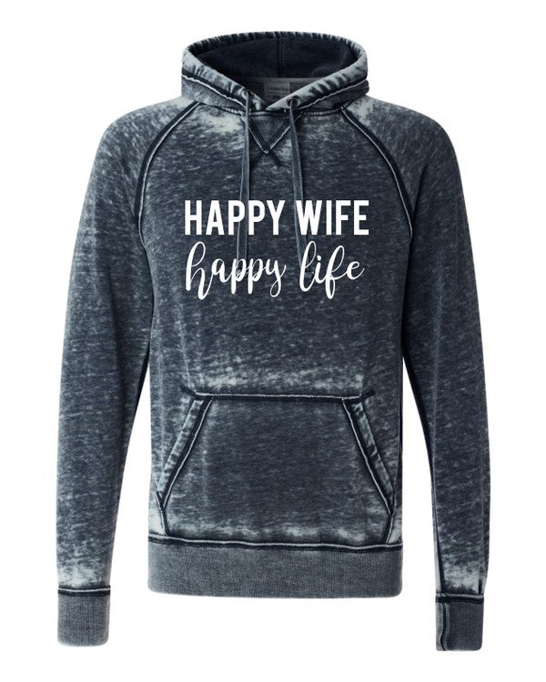 Women's Vintage Hoodie with Happy Wife Design