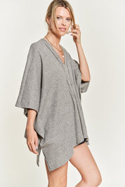 Women's Oversized V-Neck Poncho Top