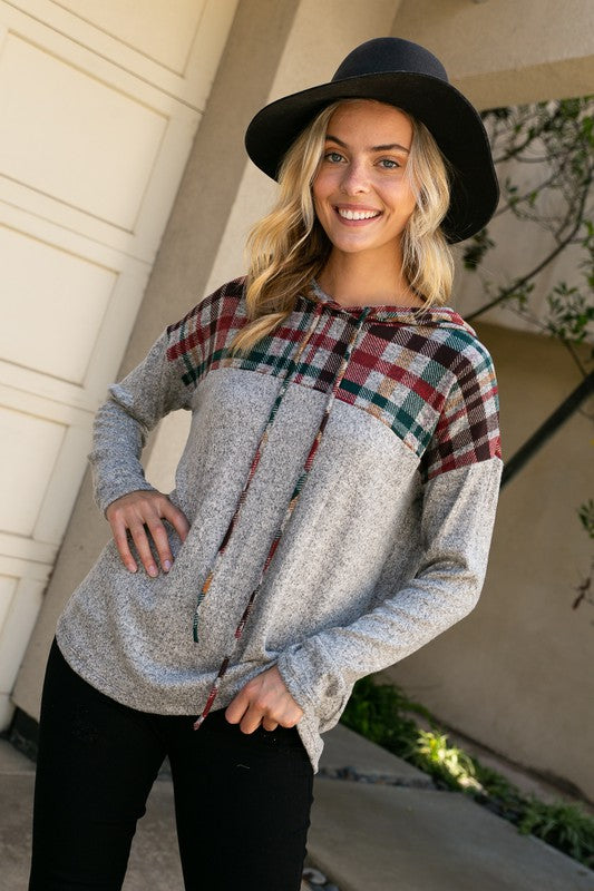 Women's Plaid Mixed Sweatshirts