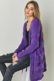 Women's Relaxed Striped Longline Cardigan