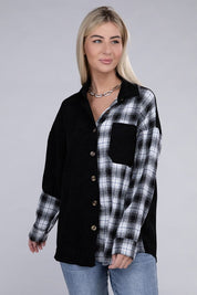 Women's Plaid Drop Shoulder Shacket