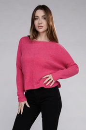 Women's Cozy Ribbed Dolman Long Sleeve Sweater