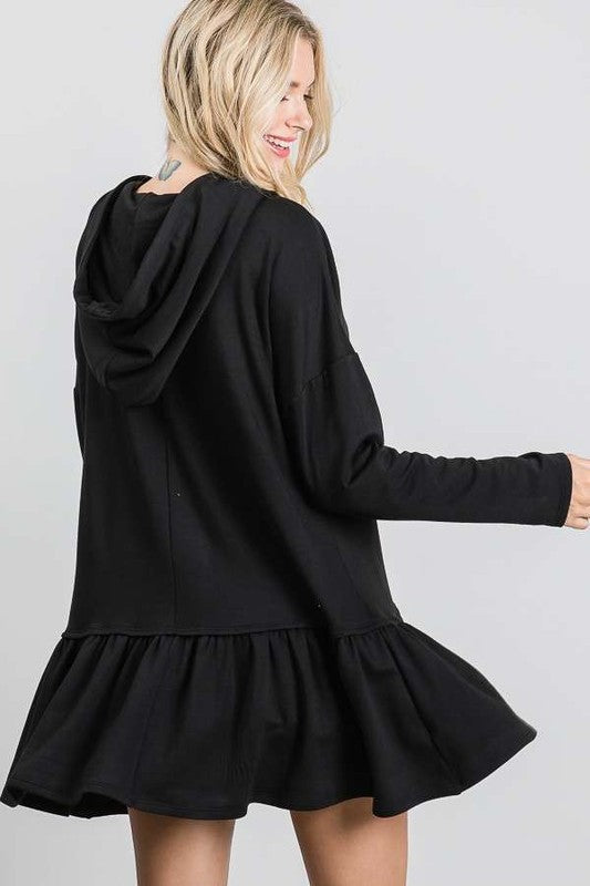 Women's Long Sleeve Peplum Hoodie Tunic