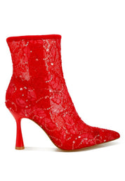 Women's Elegant Sequin Lace Boots for Special Occasions