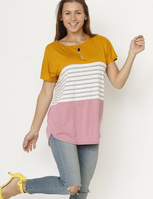 Women's Color Block Tunic Top