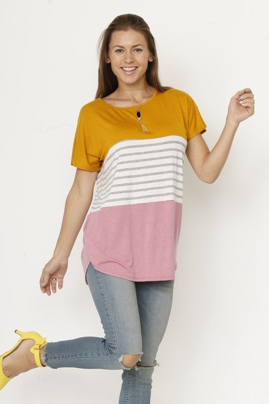 Women's Color Block Tunic Top