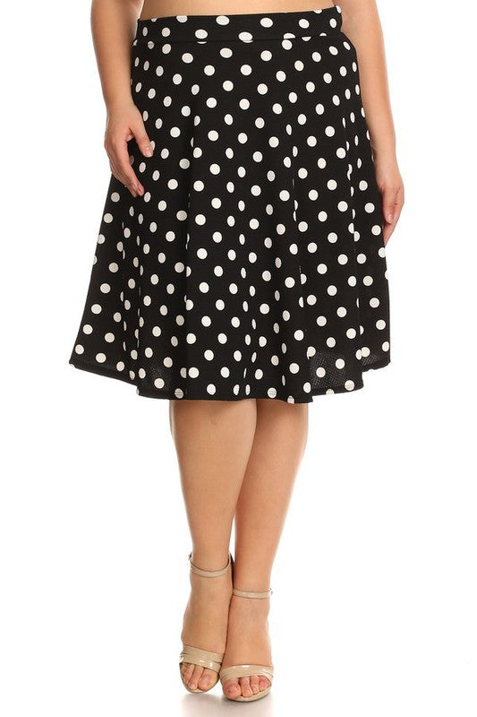 Women's High Waisted A-Line Polka Dot Skirt