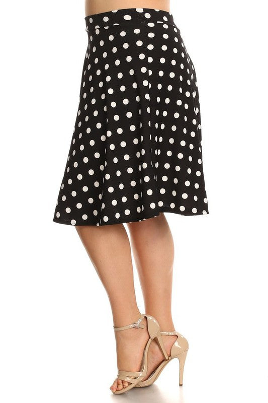 Women's High Waisted A-Line Polka Dot Skirt