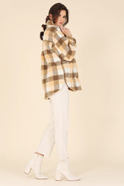 Women's Plaid Sherpa Jacket