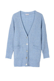 Women's V-Neck Wool Blend Cable Knit Cardigan