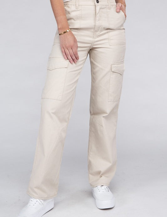 Everyday Wear Elastic-Waist Cargo Pants