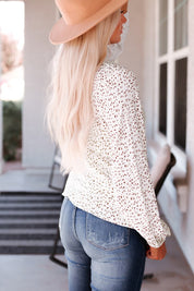 Women's Leopard Print Long Sleeve Blouse