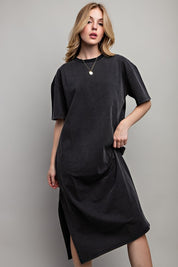 Women's Casual Loose Fit Cotton Midi Dress