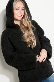 Women's Oversized Faux Fur Hoodie Sweatshirt