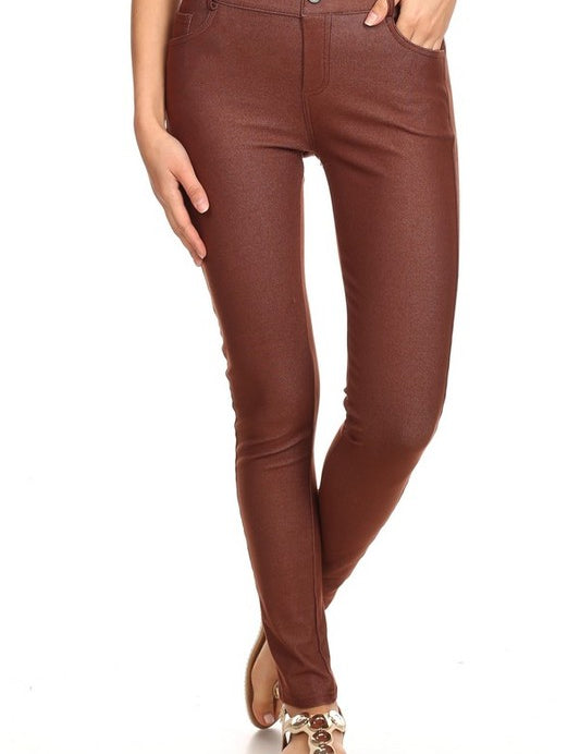 Cotton-Blend 5-Pocket Skinny Jeggings