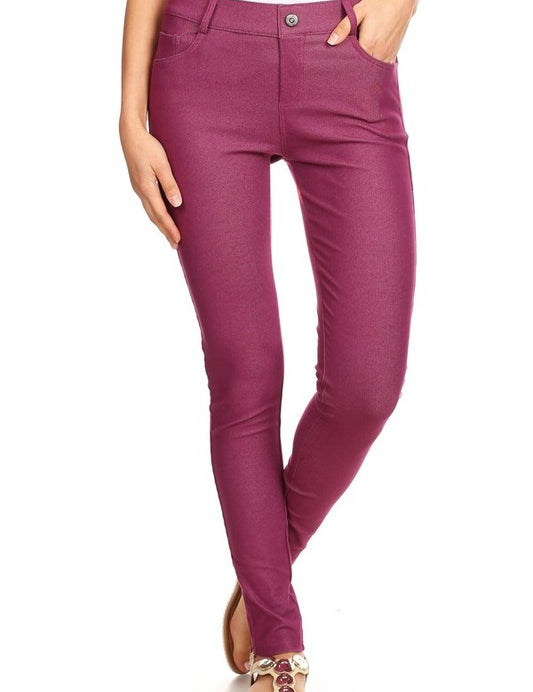 Cotton-Blend 5-Pocket Skinny Jeggings