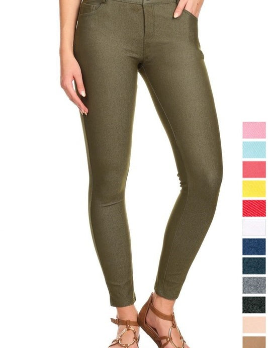 Cotton-Blend 5-Pocket Skinny Jeggings